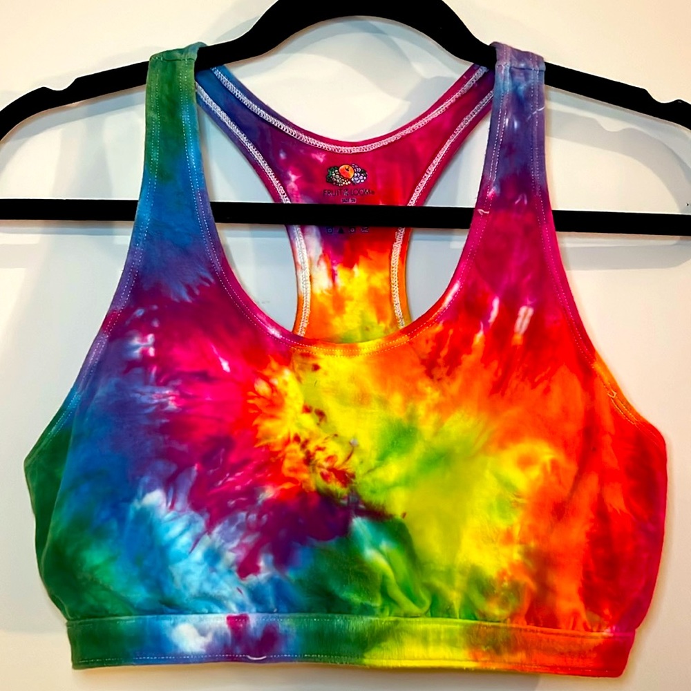 Tie dye sports bra